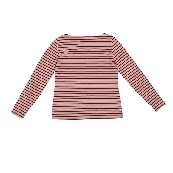 J. Crew Cream Red Striped Cotton Long Sleeve Boat Neck Top Size XS Women's - Picture 3 of 5